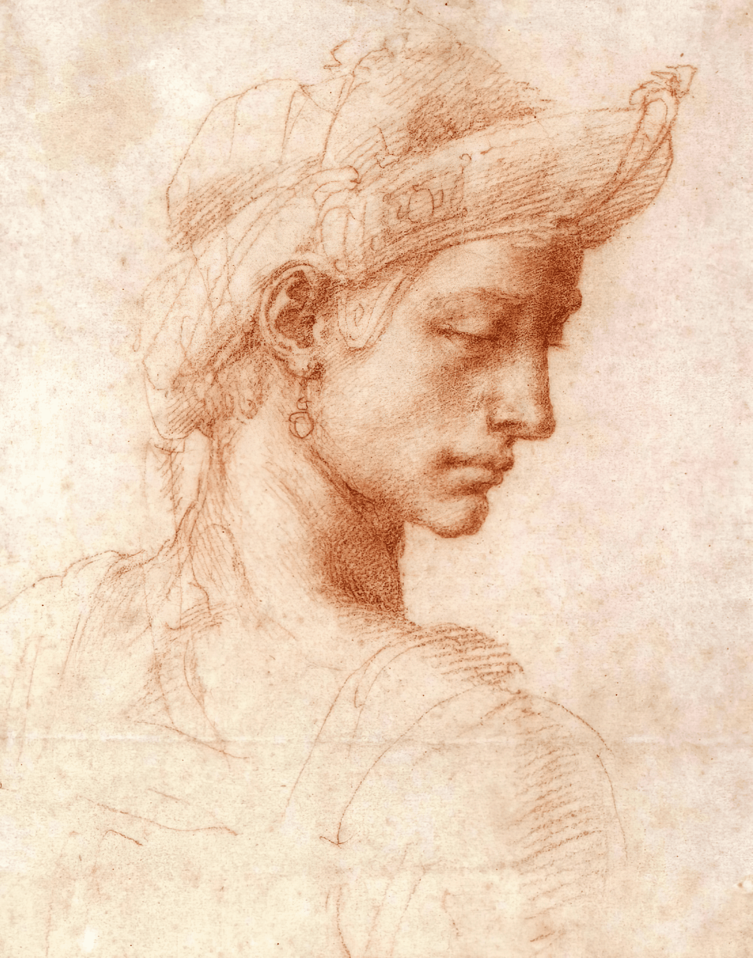 MICHELANGELO STUDY OF A HEAD